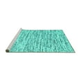 thumbnail image 2 of Ahgly Company Machine Washable Indoor Round Abstract Turquoise Blue Contemporary Area Rugs, 4' Round, 2 of 4