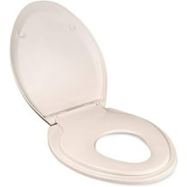 Elongated Toilet Seat with Built in Potty Training Toddlers Seat Magnetic Kids Seat Fits both Adult and Child Plastic Bone