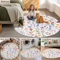 thumbnail image 6 of Spring Floral Round Area&nbsp;Rug 7ft Colorful Flowers Field Watercolor Leaves Farmhouse Non-Slip&nbsp;Washable Circle Rugs Soft Felt Indoor Floor Mat for Bedroom Kitchen Living Room Bathroom, 6 of 9