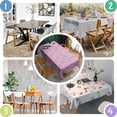 thumbnail image 4 of Pink Butterfly Pattern Rectangle Tablecloth 60"x84",Waterproof Polyester Rectangle Table Cloth, Wipeable Spillproof Polyester Tablecloth for Dining, Camping, Indoor and Outdoor, 4 of 5