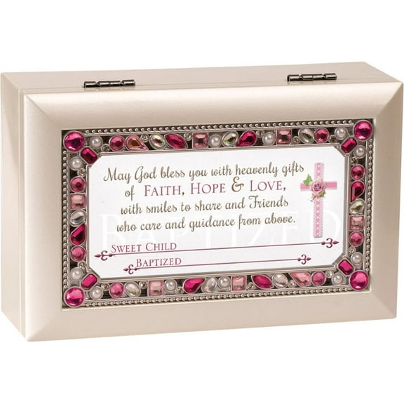 Girl Baptized Personalize Jeweled Ivory Jewelry Music Box - Plays Tune Jesus ...