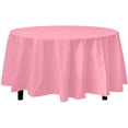 thumbnail image 4 of Party Dimension Tablecloth Plastic Disposable Pink Round Tablecover for Weddings, Banquets, Parties 84'' X 84'' ( 1 Count ), 4 of 4