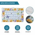 thumbnail image 6 of Sunflowers Placemats Set of 12, Spring Watercolor Flowers Butterflies Hydrangea Blue Placemats for Dining Table, Place Mats for Kitchen Tabletop, Waterproof Wipeable Dining Table Mats Set, 6 of 9