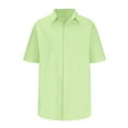 thumbnail image 5 of Wo-Fusoul Mens Shorts Men's Linen Short Sleeve Lapel Collar Button-Down Shirt, Solid Color Casual Wear Mens Shirts Short Sleeve, 5 of 5