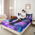 thumbnail image 4 of Homewish Tiger Animal Twin Sheet Sets 3pcs for Kids Teens Adults,Universe Galaxy Twin Fitted Sheet Microfiber,Abstract Gradient Ombre Breathable Flat Sheet,Microfiber Bedroom Decor, 4 of 7