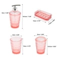 thumbnail image 2 of Unique Bargains 1 Set Transparent Bathroom Accessories Set for Bathroom Vanities Pink PS, 2 of 4
