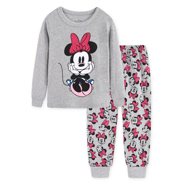 Conjuntos de ropa de dormir de Minnie para niños, Pijamas de Navidad para niños, Pijamas de algodón para bebés y niñas de 1 a 7 años, primavera y otoño
