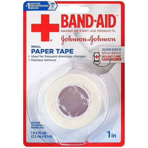 Johnson And Johnson Band Aid Paper Tape, Small 1 Inch X 10 Yards - 1 Ea