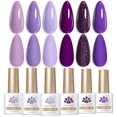 thumbnail image 1 of Set de esmaltes de uñas en gel Born Pretty Purple, 6 colores Soak Off, 1 of 8