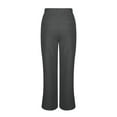 thumbnail image 5 of Wide Leg Pants for Women 2026 Spring High Waisted Drawstring Palazzo Pants Business Casual Split Ankle Flowy Beach Trousers Cozy Trousers Sweatpants Cotton Linen OIOLOYJM Gray XL, 5 of 5