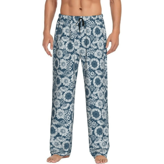 Fotbe Sunflowers Men's Pajama Pants,Sleepwear Pants,Pj Bottoms Drawstring And Pockets-Small