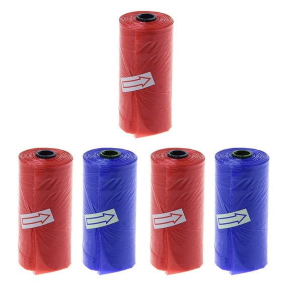 ZPAQI 5 Roll Garbage Bag for Baby Waste Bin Bags Dog Poop Bags Nappy Sacks Random