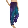 thumbnail image 2 of Balery Purple and Green Glitter print Women's Pajama Pants,Ultra Lightweight Pjs,Lounge Pant-Small, 2 of 9