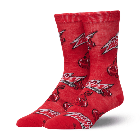 Crazy Socks – Mountain Dew Code Red Unisex Crew Socks Large – Fun Soda Graphic, Comfortable All-Day