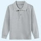 thumbnail image 1 of Ceisia Kids' Solid Color Long Sleeve Polo Shirt for Back-to-School & Casual Wear Gray 7 Years Gifts, 1 of 3