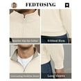 thumbnail image 5 of FEDTOSING Quarter Zip Pullover Sweater Men Vintage Fall V Neck Long Sleeve Polo Fleece Jacket, 5 of 7