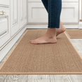 thumbnail image 1 of HTOOQ Kitchen Rugs and Mats Washable [2 PCS] Non-Skid Natural Rubber Kitchen Mats for Floor Runner Rugs Set for Kitchen Floor Front of Sink, Hallway, Laundry Room 17"x30"+17"x47" (Oats), 1 of 6