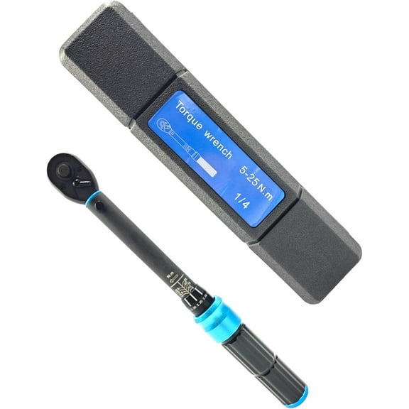 1/4 Inch Pound Torque Wrench, 5-25 N·m/44.3-221.3 in·lb, 72-Tooth Click Type, Dual-Direction Adjustable, 1/4-Inch Drive Newton Meter Wrench for Bicycle, Motorcycle, Electronics & Car Repair