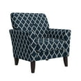 thumbnail image 2 of Homesvale Alex Transitional Flared Arm Armchair, Navy Blue Trellis Linen-blend, For Living Room, 2 of 6