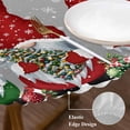 thumbnail image 3 of Grey Gnomes Christmas Round Tablecloth, Fitted Table Cover with Elastic for 45"-54" Round Tables, Xmas Ball Gifts Snowflake Table Cloth Outdoor Indoor Dinning Party Waterproof Tablecloths, 3 of 7