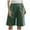 Green #A, variant on Cotonie Bermuda Shorts for Women Linen Half Shorts Elastic High Waist Shorts with Pockets Yoga Walking Athletic