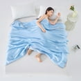 thumbnail image 4 of SPOORYYO Cooling Comforter for Hot Sleepers and Night Sweats, Summer Cooler Quilt, Breathable Soft Lightweight Smooth Cooling Blankets (Blue, 100x150CM), 4 of 9