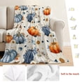 thumbnail image 5 of Fall Pumpkin Throw Blanket for Couch,Lightweight Flannel Fleece Blanket,Thanksgiving Autumn Daisy Rustic Leaves Beige Microfiber Plush All Season Decorative Blankets for Sofa Office Travel 40"x50", 5 of 9