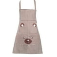 thumbnail image 2 of Delantal de cocina a rayas de estilo de dibujos animados lindo de poliéster con bolsillo para mujeres hombres café ANGGREK Otros, 2 of 2
