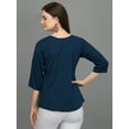 thumbnail image 3 of Prettify Women Straight Regular 3/4th Sleeve Casual Female Blue Western Top, 3 of 5