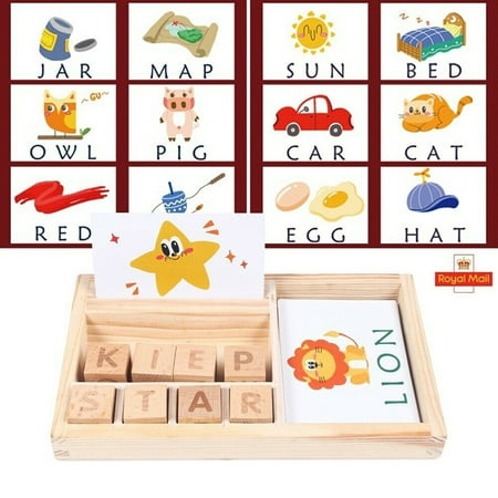 Matching Letter Game, Wooden English Alphabet Card Game Machine, Preschool Learning Toys for Kids 3 Years Old and (Best Games For 10 Year Olds)