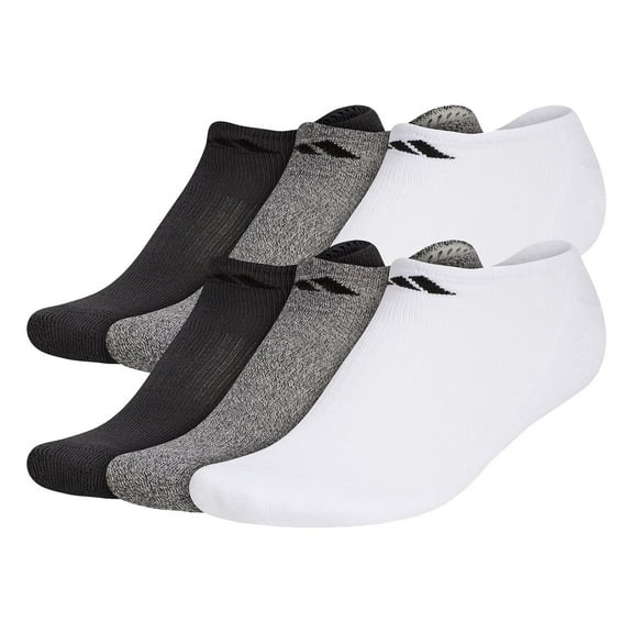 Men's adidas 6-pack Athletic Cushioned No-Show Socks Color: White Beige Gray Size: N/A
