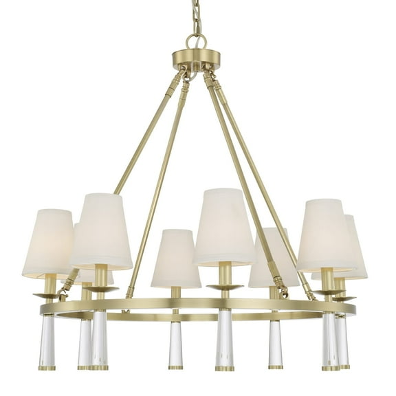 Crystorama Baxter 8 Antique Gold Chandelier - 31.5'' W x 31'' H