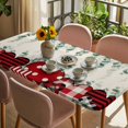 thumbnail image 3 of Valentine's Day Eucalyptus Table Cloths for 3 Foot Rectangle Tables, Love Heart Botanical Linen Patio Waterproof Elastic Fitted Tablecloths, Washable Rectangular Table Cover for Camping, 3 of 8