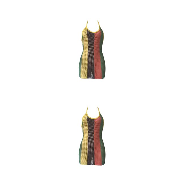Jumpingount Sexy Casual Mesh Dress Backless Hollow Sundress Clubwear Beach Vacation Holiday Travel Accesorios de ropa de verano Type3 NO3