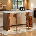 thumbnail image 1 of 55” Industrial Bar Table, Counter Height Pub Dining Table with Faux Marble Top, Rectangular Home Bar Unit for Kitchen, Dining Room, Balcony, Basement, 300LBS Capacity., 1 of 7