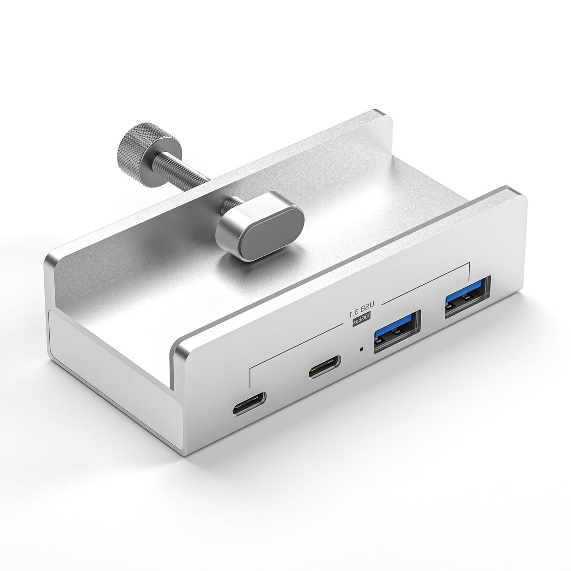 Aluminum Type C 4 Port USB 3.1 Hubs Phone Holder Power Adapter Splitter 10Gbps USB C Docking Hubs Aluminum Clamp Dock