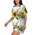 thumbnail image 2 of Naloa Sunflowers (2) Women's Short-Sleeved Pajama Set, Loungewear, Summer pajamas, Breathable Cozy - X-Large, 2 of 9