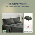 thumbnail image 6 of California Design Den 500 TC Cotton Pillowcases fits King Pillows - Dark Grey, 6 of 10
