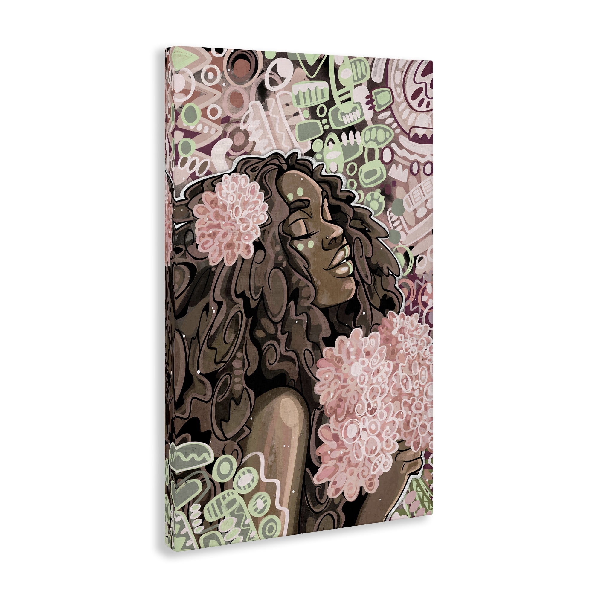 Stupell Industries Expressive Patterned Woman Novelty Painting Gallery Wrapped Canvas Art Print Wall Art, 16 x 24