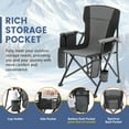 thumbnail image 6 of Honeilife Camping Chairs, Portable Heated Folding Chairs for Outdoor Sports, Heavy Duty Lawn Chairs for Adults Support 400lbs, Heated Camp Chair with Cup Holder,Grey(2 Battery Pack Required), 6 of 7