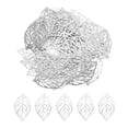 thumbnail image 1 of Uxcell 200Pcs Adornos de Hoja Hueca Plateada, Pendientes de Metal para Manualidades DIY, 1 of 6