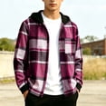 thumbnail image 2 of yillto Boys Plaid Jackets Flannel Hoodies Fall Fashion Long Sleeve Zip up Jacket Coat for Kids 5-15 Years, 2 of 7