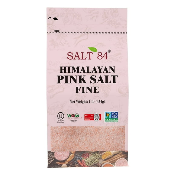 SALT 84 Himalayan Chef Pink MDA05 Salt, Fine Grain, 1 Pound (Pack of 1)