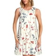 thumbnail image 1 of Bixox Robe Sans Manches à Imprimé Aquarelle 3 Fleurs Sauvages pour Femmes avec Poches, Robe Décontractée Longueur Genou pour l'Été-3TG, 1 of 7