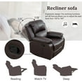 thumbnail image 3 of Bonded Leather Living Room Furniture Set Reclining Sofa Set Loveseat Furniture Sets in Living Room Sofa Recliners (Chair, Black), 3 of 12