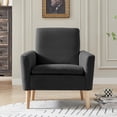 thumbnail image 4 of LOMANTOWN 28.7" Wide Linen Blend Upholstered Accent Chair, Modern Living Room Side Chair Single Sofa with Lounge Seat and Wood Legs Armchair,Dark Gray, 4 of 9