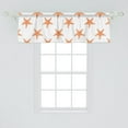 thumbnail image 2 of Ambesonne Starfish Window Valance, Graphic Illustration of Summer Season Inspired Aquatic Animals Tropical Climate, Curtain Valance for Kitchen Bedroom Decor with Rod Pocket, 54" X 18", Orange White, 2 of 3