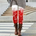 thumbnail image 2 of Mepaouo Womens Christmas Leggings Snow Red White Workout Yoga Tights Pants for Outdoor(Red,L), 2 of 4