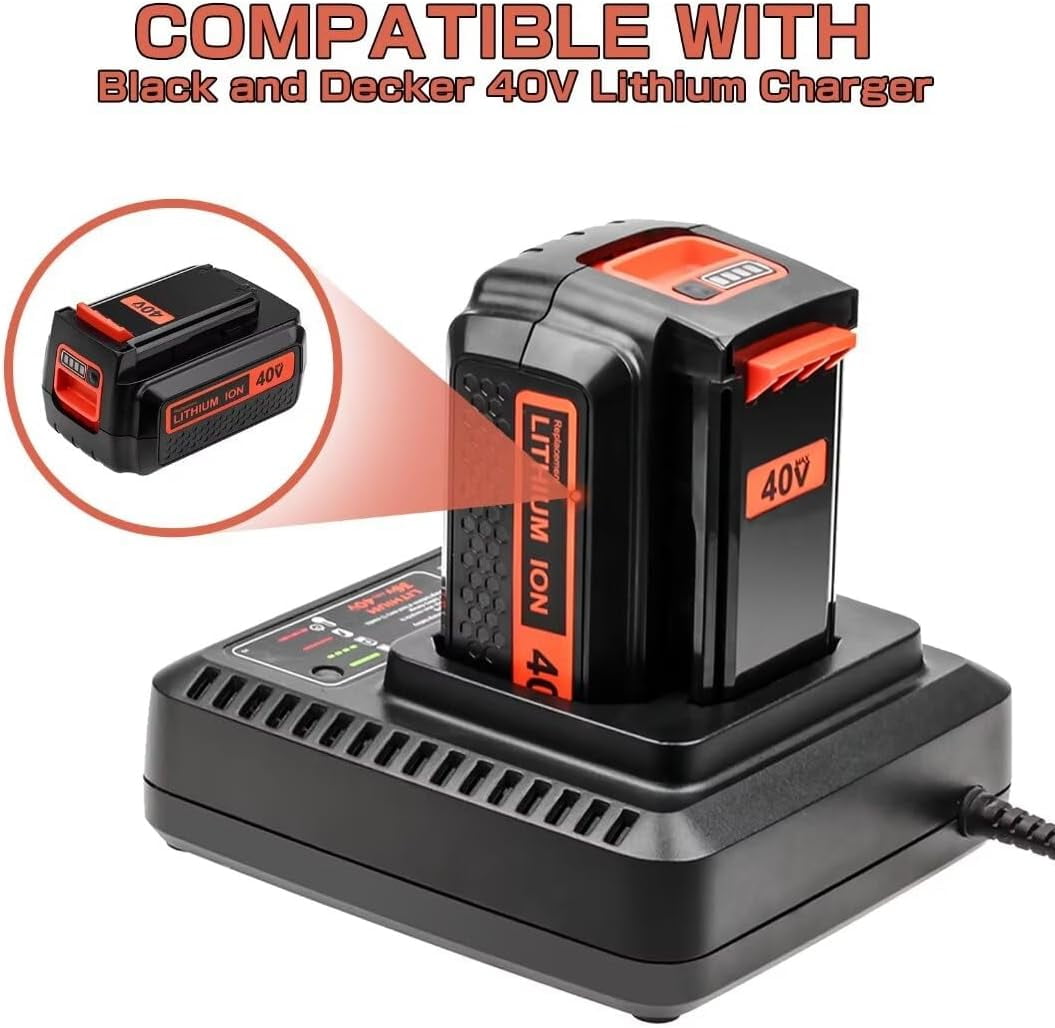 2Pack 40 Volt MAX 3.6Ah Lithium ion Replacement Battery Compatible with Black and Decker 40V Battery LBX2040 LBXR36 LBXR2036 LST540 LCS1240 LBX1540 LST136W 40V Cordless Power Tools