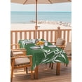 thumbnail image 2 of Outdoor Tablecloth with Umbrella Hole for Patio/Picnic/Party/Camping, Eastern Leaves Waterproof Table Cloth Rectangle Table Cover Washable, Vintage Green Brown Natural Branches Plants (60"x 84"), 2 of 9